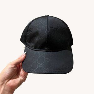 Gucci GG Guccissima Nylon Baseball Cap in Black